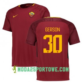 Koszulka AS Roma GERSON 30 Domowe Stroje Piłkarskie 2017/18 Krótki Rękaw