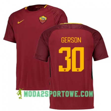 Koszulka AS Roma GERSON 30 Domowe Stroje Piłkarskie 2017/18 Krótki Rękaw