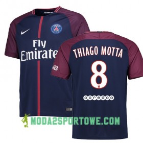 Koszulka Paris SG THIAGO MOTTA 8 Domowe Stroje Piłkarskie 2017/18 Krótki Rękaw