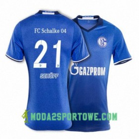 Koszulka FC Schalke 04 SCHOPF 21 Domowe Stroje Piłkarskie 2017/18 Krótki Rękaw