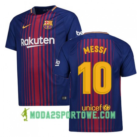 Koszulka FC Barcelona MESSI Domowe Stroje Piłkarskie 2017/18 Krótki Rękaw