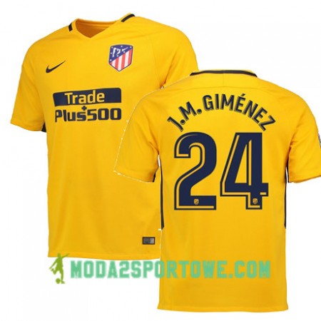 Koszulka Atlético Madryt JOSE GIMENEZ 24 Wyjazdowe Stroje Piłkarskie 2017/18 Krótki Rękaw