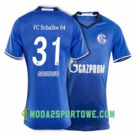 Koszulka FC Schalke 04 NASTASIC 31 Domowe Stroje Piłkarskie 2017/18 Krótki Rękaw