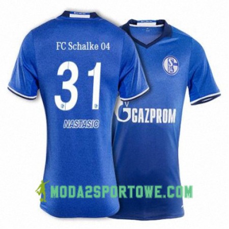 Koszulka FC Schalke 04 NASTASIC 31 Domowe Stroje Piłkarskie 2017/18 Krótki Rękaw