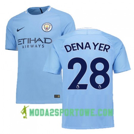 Koszulka Manchester City DENAYER 28 Domowe Stroje Piłkarskie 2017/18 Krótki Rękaw