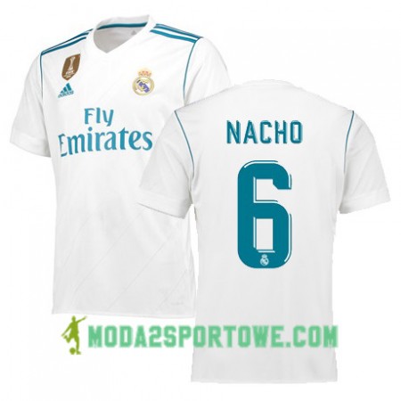Koszulka Real Madryt NACHO 6 Domowe Stroje Piłkarskie 2017/18 Krótki Rękaw