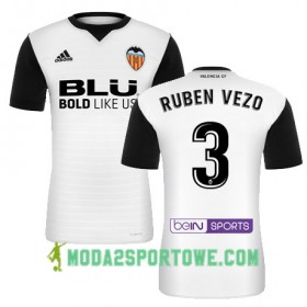 Koszulka Valencia CF RUBEN VEZO Domowe Stroje Piłkarskie 2017/18 Krótki Rękaw