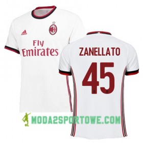 Koszulka AC Milan ZANELLATO 45 Wyjazdowe Stroje Piłkarskie 2017/18 Krótki Rękaw