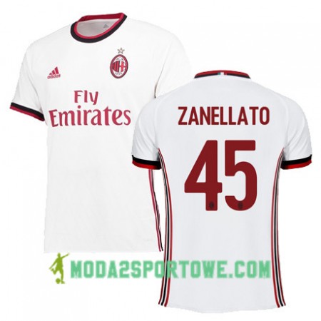 Koszulka AC Milan ZANELLATO 45 Wyjazdowe Stroje Piłkarskie 2017/18 Krótki Rękaw