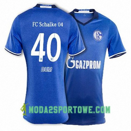 Koszulka FC Schalke 04 DUM 40 Domowe Stroje Piłkarskie 2017/18 Krótki Rękaw