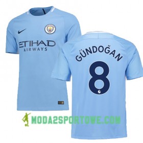 Koszulka Manchester City GUNDOGAN 8 Domowe Stroje Piłkarskie 2017/18 Krótki Rękaw
