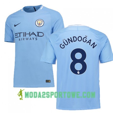 Koszulka Manchester City GUNDOGAN 8 Domowe Stroje Piłkarskie 2017/18 Krótki Rękaw