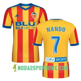 Koszulka Valencia CF NANDO Wyjazdowe Stroje Piłkarskie 2017/18 Krótki Rękaw