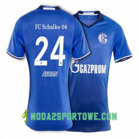 Koszulka FC Schalke 04 AYHAN 24 Domowe Stroje Piłkarskie 2017/18 Krótki Rękaw