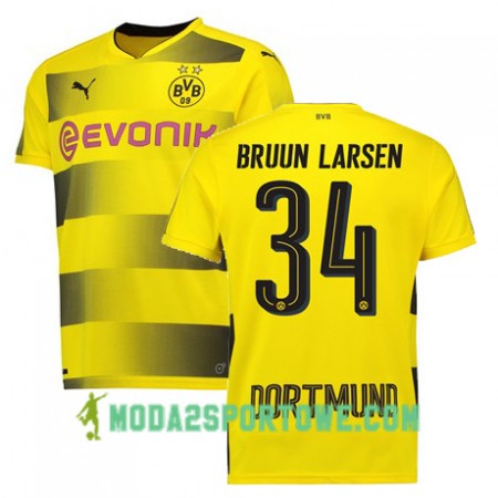 Koszulka Borussia Dortmund BRUUN LARSEN 34 Domowe Stroje Piłkarskie 2017/18 Krótki Rękaw