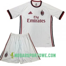 Koszulka AC Milan Dziecięcy Wyjazdowe Stroje Piłkarskie 2017/18 Krótki Rękaw