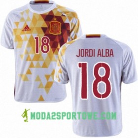 Koszulka Hiszpania JORDI ALBA Wyjazdowe Stroje Piłkarskie Euro 2016