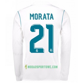 Koszulka Real Madryt Alvaro Morata 21 Domowe Stroje Piłkarskie 2017/18 Długi Rękaw