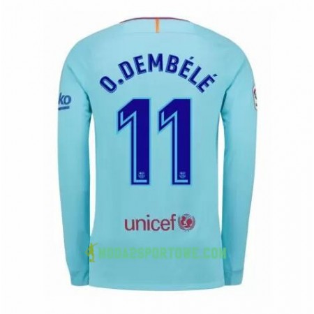 Koszulka FC Barcelona Ousmane Dembele 11 Wyjazdowe Stroje Piłkarskie 2017/18 Długi Rękaw