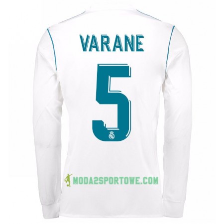 Koszulka Real Madryt Raphael Varane 5 Domowe Stroje Piłkarskie 2017/18 Długi Rękaw