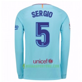 Koszulka FC Barcelona Sergio Busquets 5 Wyjazdowe Stroje Piłkarskie 2017/18 Długi Rękaw