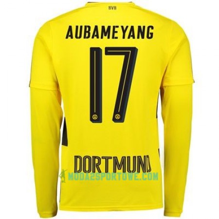 Koszulka Borussia Dortmund Aubameyang 17 Domowe Stroje Piłkarskie 2017/18 Długi Rękaw