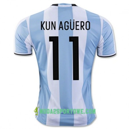 Koszulka Argentyna KUN AGUERO Domowe Stroje Piłkarskie 2016/17 Krótki Rękaw