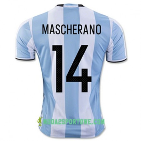 Koszulka Argentyna MASCHERANO Domowe Stroje Piłkarskie 2016/17 Krótki Rękaw