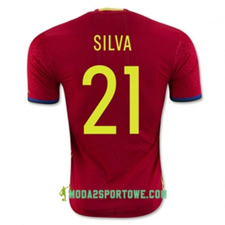 Koszulka Hiszpania SILVA Domowe Stroje Piłkarskie Euro 2016