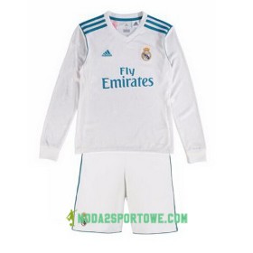 Koszulka Real Madryt Dziecięcy Domowe Stroje Piłkarskie 2017/18 Długi Rękaw