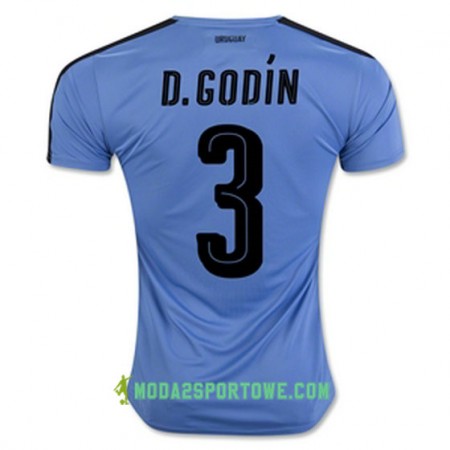 Koszulka Urugwaj Diego Godín Domowe Stroje Piłkarskie 2016/17 Krótki Rękaw