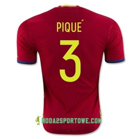 Koszulka Hiszpania PIQUE Domowe Stroje Piłkarskie Euro 2016