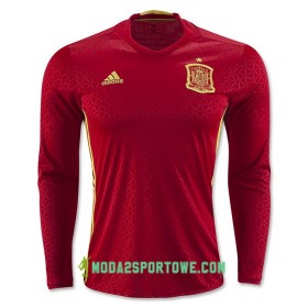 Koszulka Hiszpania Domowe Stroje Piłkarskie Euro 2016 Długi Rękaw