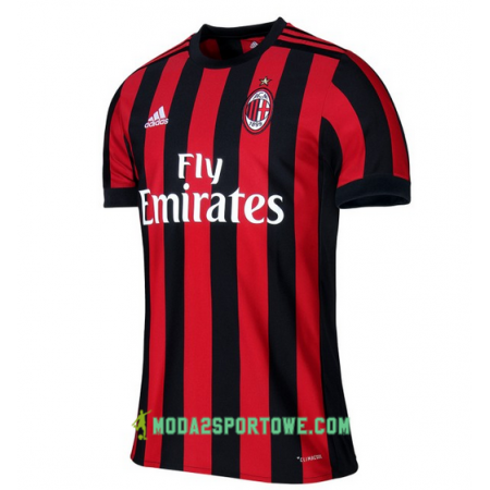 Koszulka AC Milan Domowe Stroje Piłkarskie 2017/18 Krótki Rękaw