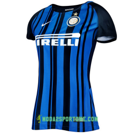 Koszulka Inter Mediolan Damska Domowe Stroje Piłkarskie 2017/18 Krótki Rękaw
