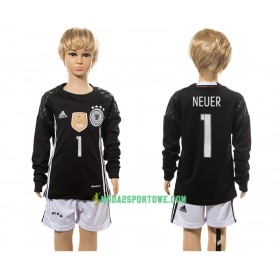Koszulka Niemcy Neuer 1 Bramkarska Dziecięcy Domowe Stroje Piłkarskie 2017 Długi Rękaw