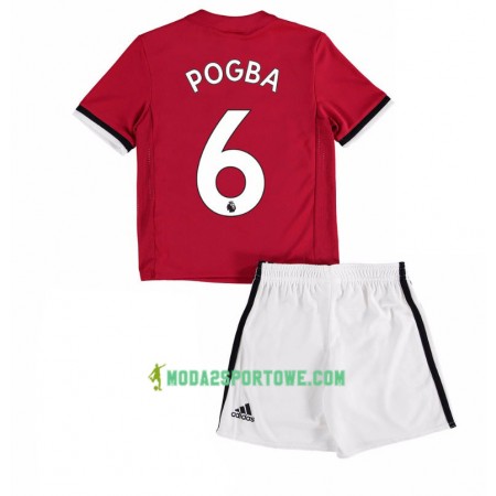 Koszulka Manchester United Paul Pogba 6 Dziecięcy Domowe Stroje Piłkarskie 2017/18 Krótki Rękaw