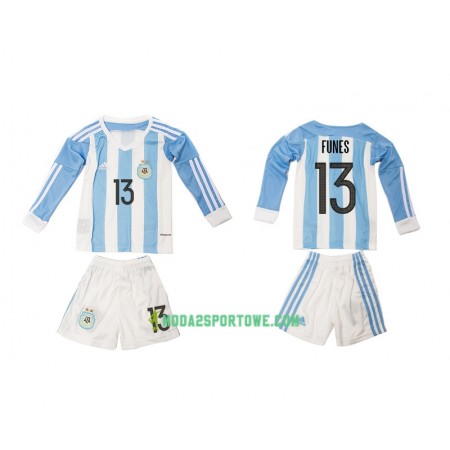 Koszulka Argentyna Funes 13 Dziecięcy Domowe Stroje Piłkarskie 2016 Długi Rękaw
