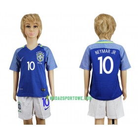 Koszulka Brazylia Neymar JR 10 Dziecięcy Wyjazdowe Stroje Piłkarskie 2016 Krótki Rękaw