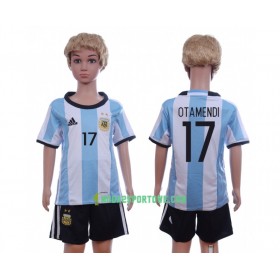 Koszulka Argentyna Otamendi 17 Dziecięcy Domowe Stroje Piłkarskie 2016 Krótki Rękaw