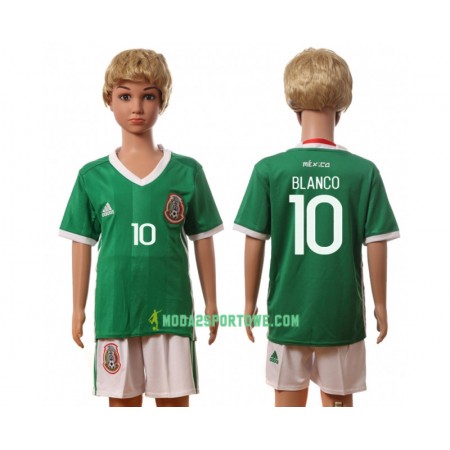 Koszulka Meksyk Blanco 10 Dziecięcy Domowe Stroje Piłkarskie 2016 Krótki Rękaw