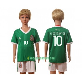 Koszulka Meksyk G.Dos Santos 10 Dziecięcy Domowe Stroje Piłkarskie 2016 Krótki Rękaw