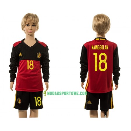 Koszulka Belgia Nainggolan 18 Dziecięcy Domowe Stroje Piłkarskie 2016 Długi Rękaw