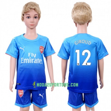 Koszulka Arsenal Olivier Giroud 12 Dziecięcy Wyjazdowe Stroje Piłkarskie 2017/18 Krótki Rękaw