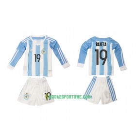 Koszulka Argentyna Banega 19 Dziecięcy Domowe Stroje Piłkarskie 2016 Długi Rękaw