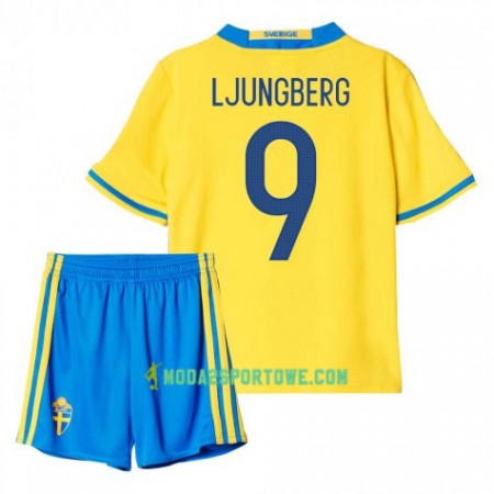 Koszulka Szwecja Ljungberg 9 Dziecięcy Domowe Stroje Piłkarskie 2016 Krótki Rękaw