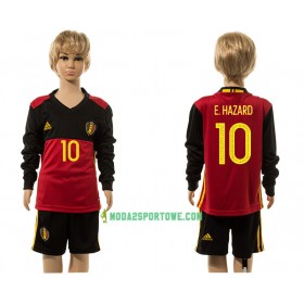 Koszulka Belgia Hazard 10 Dziecięcy Domowe Stroje Piłkarskie 2016 Długi Rękaw