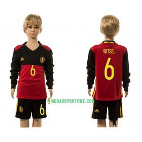 Koszulka Belgia Witsel 6 Dziecięcy Domowe Stroje Piłkarskie 2016 Długi Rękaw