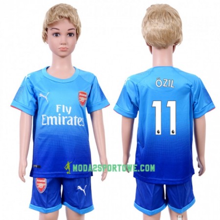 Koszulka Arsenal Mesut Ozil 11 Dziecięcy Wyjazdowe Stroje Piłkarskie 2017/18 Krótki Rękaw