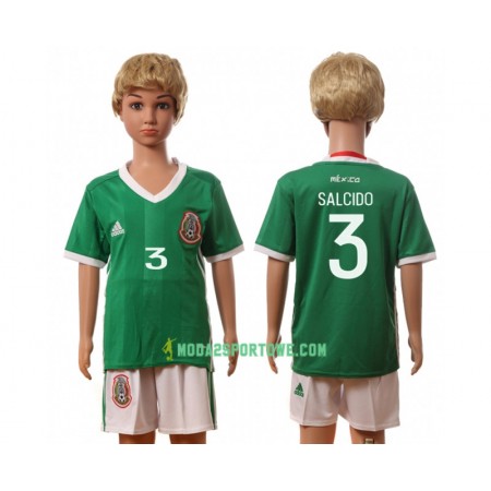 Koszulka Meksyk Salcido 3 Dziecięcy Domowe Stroje Piłkarskie 2016 Krótki Rękaw
